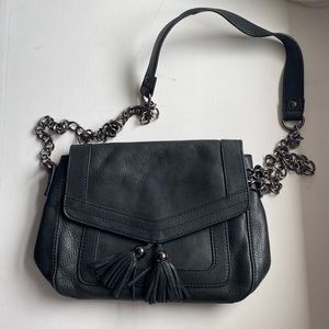 Audrey Brooke Genuine Leather Black Shoulder Bag